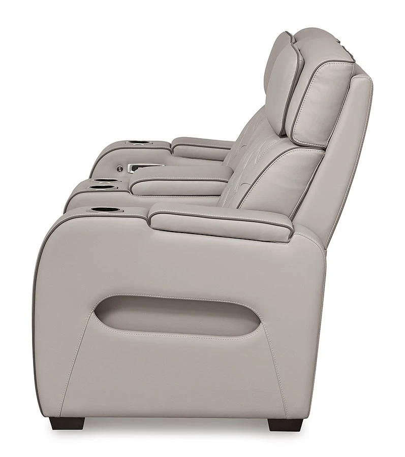 Boyington Gray Power Reclining Console Loveseat W/ Air Massage System 8 Boyington Gray Power Reclining Console Loveseat W/ Air Massage System - Image 8