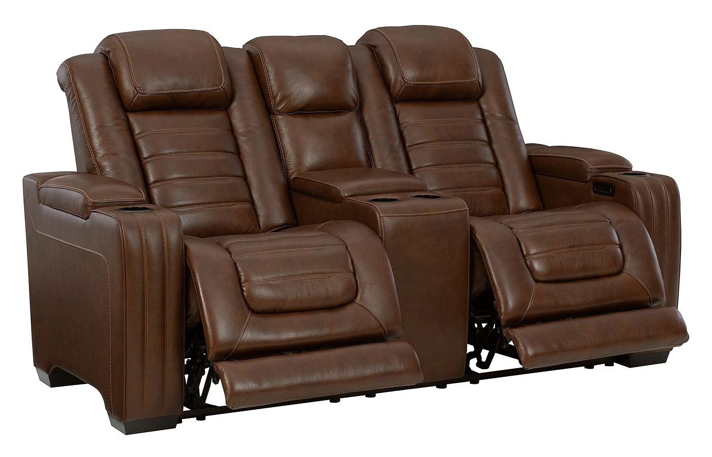 Backtrack Chocolate Power Reclining Console Loveseat W/ Adjustable Headrests 6 Backtrack Chocolate Power Reclining Console Loveseat W/ Adjustable Headrests - Image 6