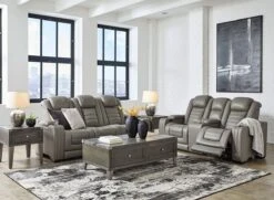 Backtrack Gray Power Reclining Living Room Set W/ Adjustable Headrests 24 Backtrack Gray Power Reclining Living Room Set W/ Adjustable Headrests -Signature Design by Ashley U2800515 U2800518 T901 set 2