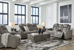 Backtrack Gray Power Reclining Living Room Set W/ Adjustable Headrests 28 Backtrack Gray Power Reclining Living Room Set W/ Adjustable Headrests -Signature Design by Ashley U2800515 U2800518 T901 set 3