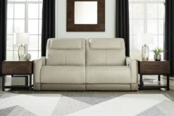 Battleville Almond Power Reclining Sofa W/ Adjustable Headrests