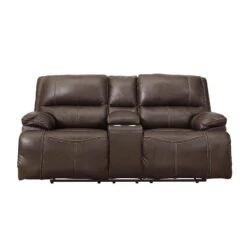 Ricmen Walnut Power Reclining Loveseat W/ Adj Headrest -Signature Design by Ashley U4370118 loveseat walnut 3