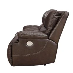 Ricmen Walnut Power Reclining Loveseat W/ Adj Headrest -Signature Design by Ashley U4370118 loveseat walnut 5