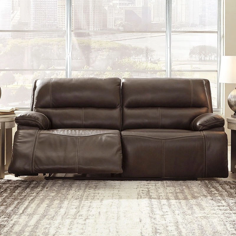 Ricmen Walnut Power Reclining Sofa W/ Adj Headrest 2 Ricmen Walnut Power Reclining Sofa W/ Adj Headrest - Image 2