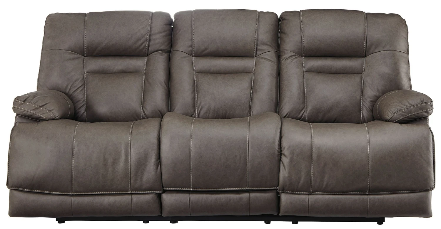 Wurstrow Smoke Power Reclining Sofa W/ Adjustable Headrests 2 Wurstrow Smoke Power Reclining Sofa W/ Adjustable Headrests - Image 2