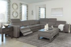 Texline Gray Power Reclining Sectional Set W/ Adjustable Headrests -Signature Design by Ashley U59603 T926 mod sec set 6