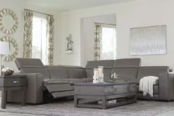 Texline Gray Power Reclining Sectional Set W/ Adjustable Headrests -Signature Design by Ashley U59603 T926 mod sec set 7