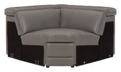 Texline Gray Power Reclining Sectional Set W/ Adjustable Headrests