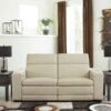 Texline Sand Power Reclining Loveseat W/ Adjustable Headrests