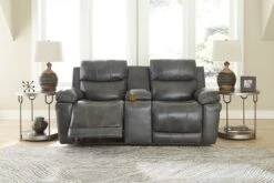 Edmar Charcoal Power Reclining Living Room Set W/ Adjustable Headrests 23 Edmar Charcoal Power Reclining Living Room Set W/ Adjustable Headrests -Signature Design by Ashley U6480618 loveseat 2