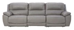 Dunleith Gray Power Reclining Sofa W/ Adjustable Headrests