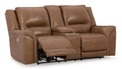 Trasimeno Caramel Power Reclining Console Loveseat W/ Adjustable Headrests -Signature Design by Ashley U8281518 loveseat 5