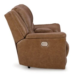 Trasimeno Caramel Power Reclining Console Loveseat W/ Adjustable Headrests -Signature Design by Ashley U8281518 loveseat 7