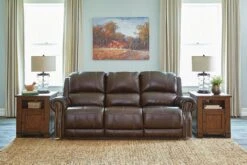 Buncrana Chocolate Power Reclining Sofa W/ Adjustable Headrests