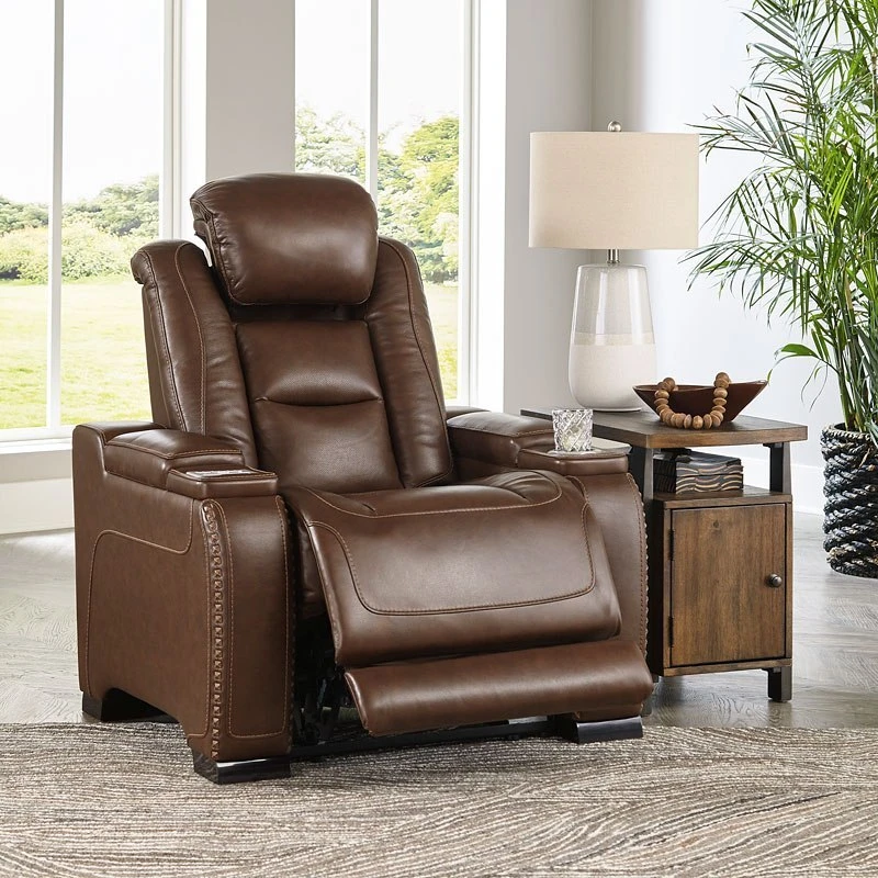 The Man-Den Mahogany Power Recliner W/ Adjustable Headrest 2 The Man-Den Mahogany Power Recliner W/ Adjustable Headrest - Image 2