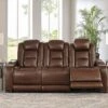 The Man-Den Mahogany Power Reclining Living Room Set W/ Adjustable Headrests