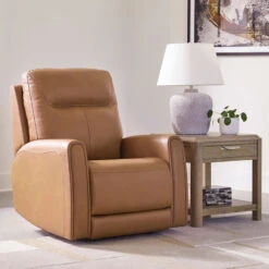 Tryanny Butterscotch Power Recliner W/ Adjustable Headrest