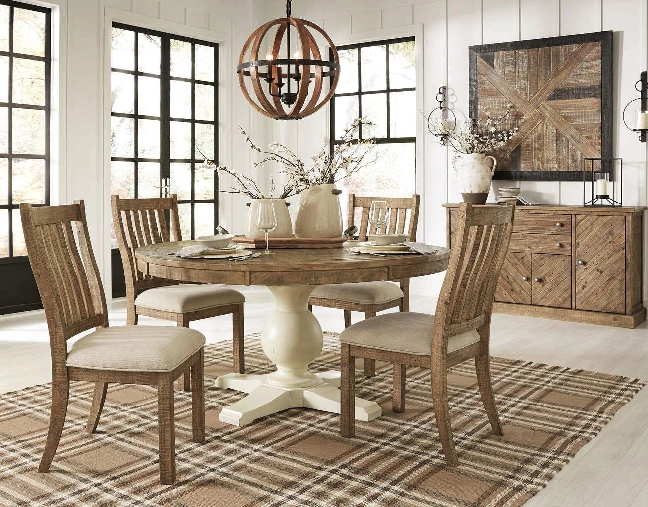 Grindleburg Round Dining Room Set W/ Light Brown Chairs 3 Grindleburg Round Dining Room Set W/ Light Brown Chairs - Image 3