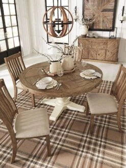 Grindleburg Round Dining Room Set W/ Light Brown Chairs 12 Grindleburg Round Dining Room Set W/ Light Brown Chairs -Signature Design by Ashley d754 50t 50b d754 05 dr set 11