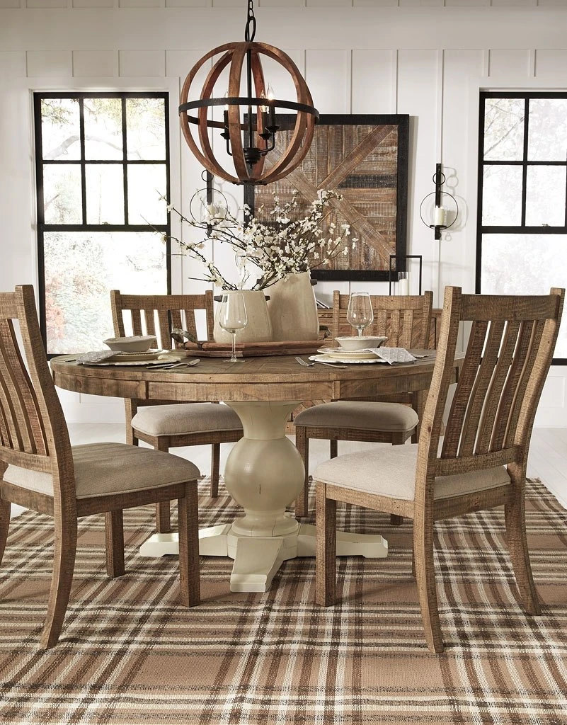 Grindleburg Round Dining Room Set W/ Light Brown Chairs 7 Grindleburg Round Dining Room Set W/ Light Brown Chairs - Image 7
