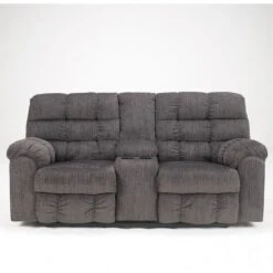 Acieona Slate Reclining Loveseat W/ Console