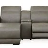 Correze Left Chaise Small Power Reclining Sectional W/ Console
